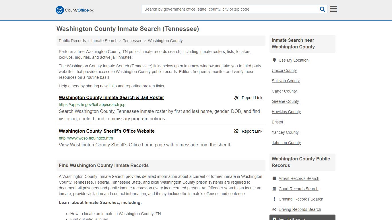 Inmate Search - Washington County, TN (Inmate Rosters ...