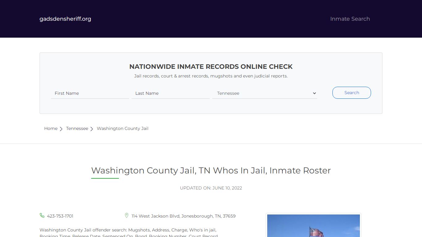 Washington County Jail, TN Whos In Jail, Inmate Roster